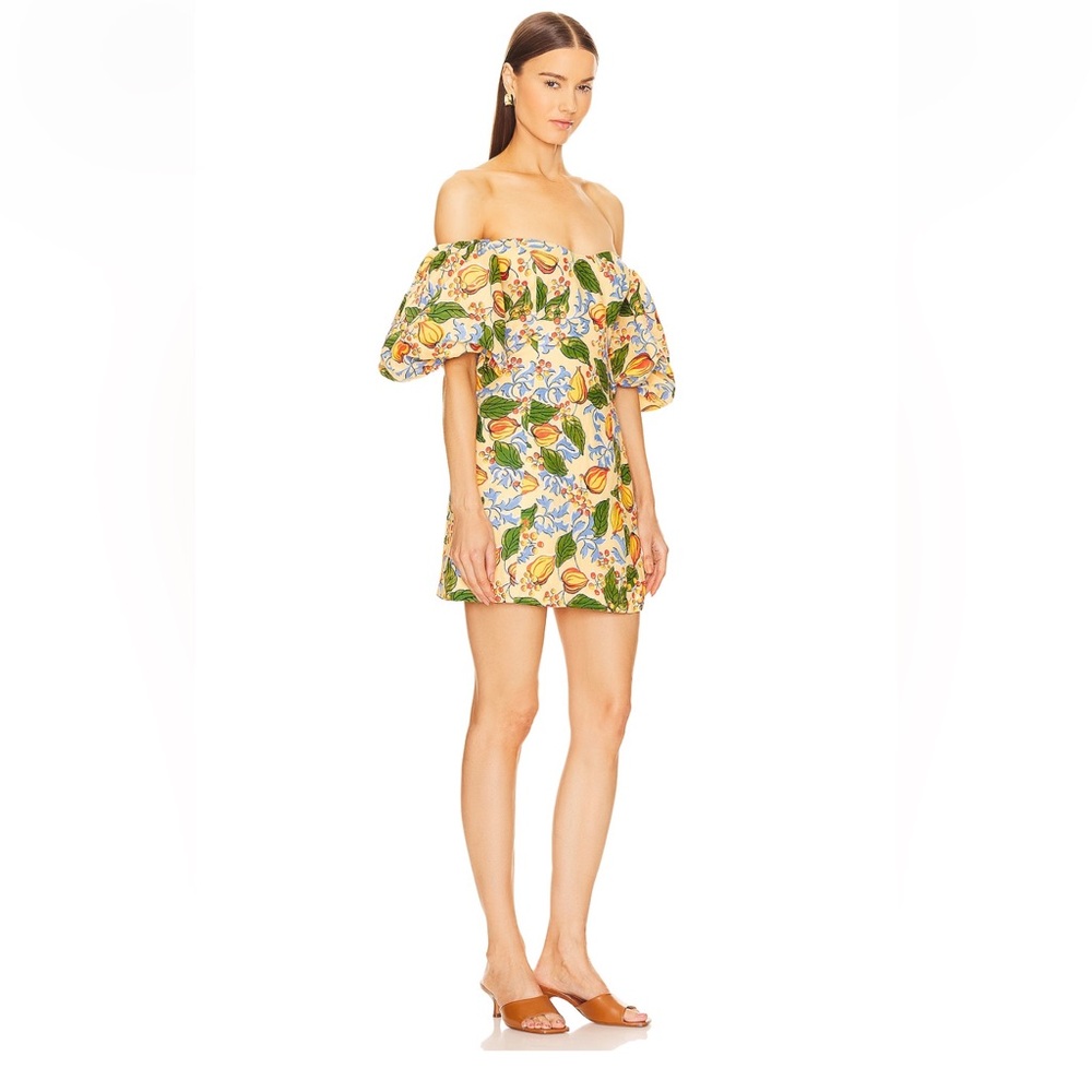 RHODE Dali linen dress in capri orchard, size 8